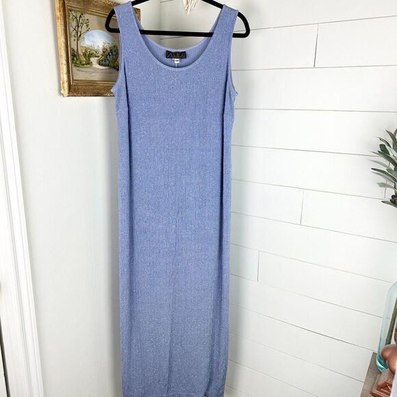Alex Evenings Sparkly Evening Gown Size 14W Periwinkle Stretch Formal - Picture 1 of 7